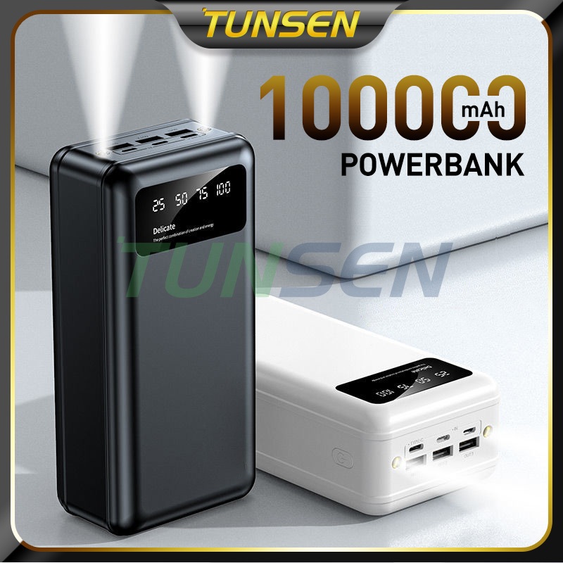 Jual Power bank 100000mah kapasitas besar powerbank fast charging Hitam