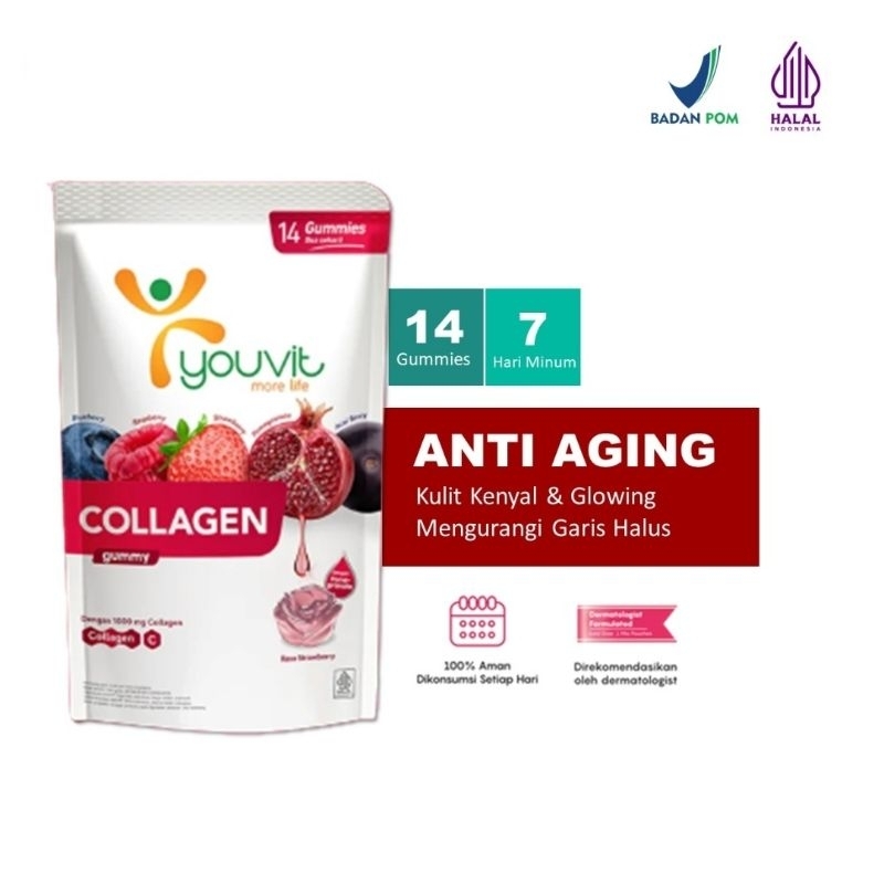 Jual Youvit Collagen 1000mg Anti Aging Gummies 14 Gummies Shopee