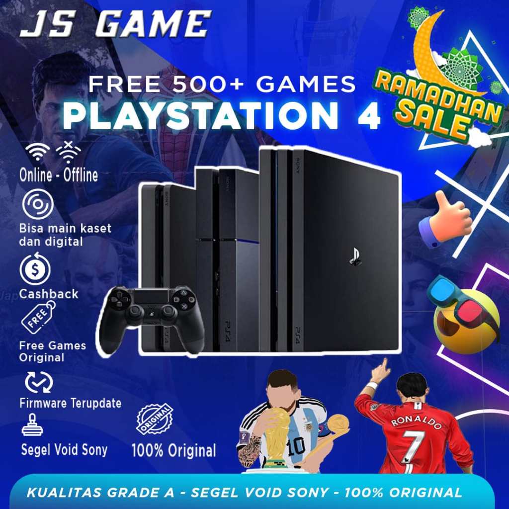 Jual SONY PS4 Playstation 4 Fat Slim Pro 500GB 1TB Fullset Bonus ...