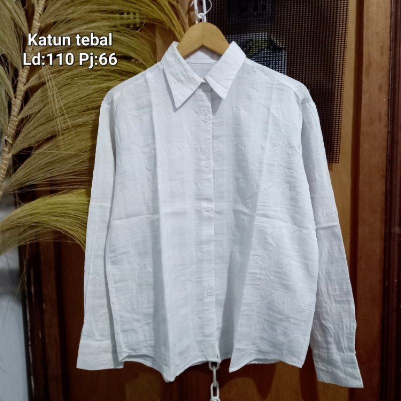 Jual Kemeja Putih Wanita Shirt Kemeja Putih Polos Premium Kemeja