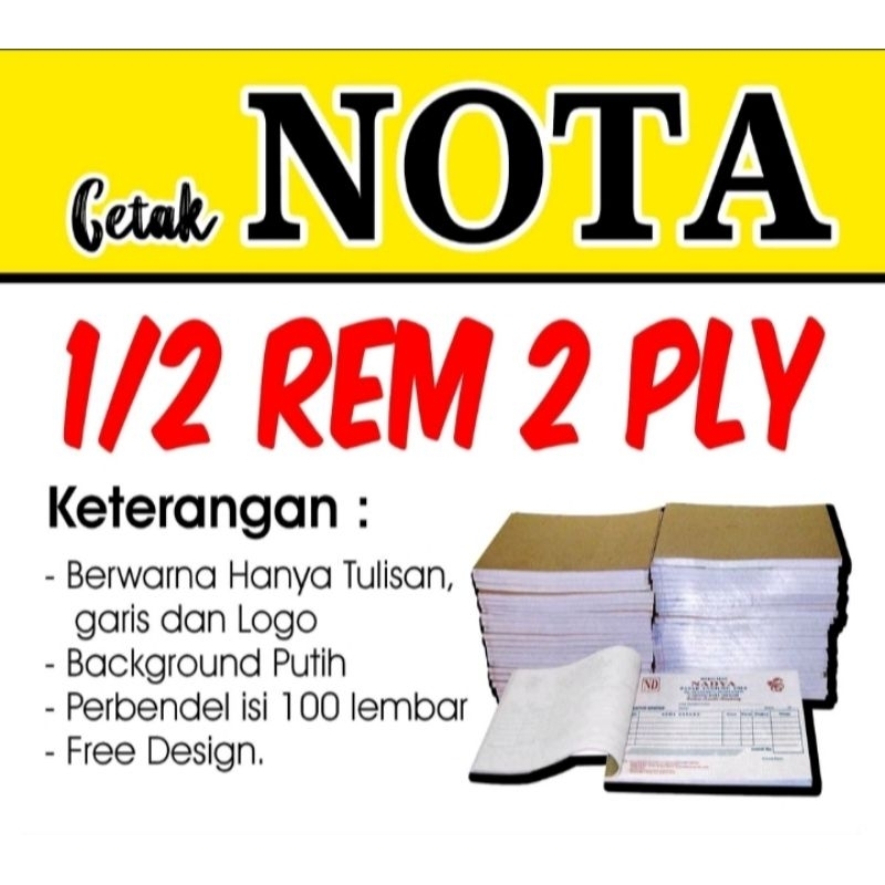 Jual nota setengah rem 2 ply custom | Shopee Indonesia