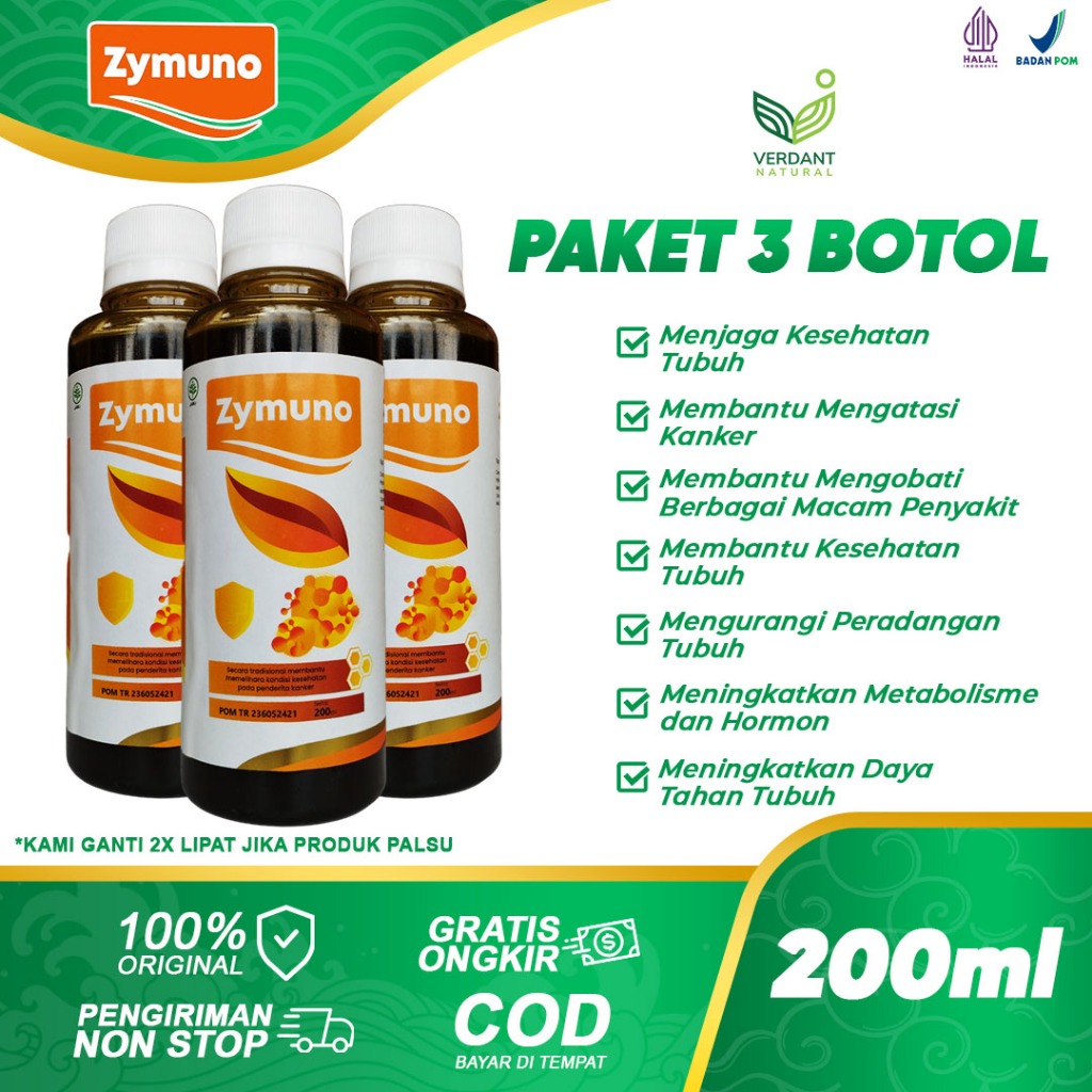 Grosir 3 Botol Zymuno Madu Herbal Untuk Cegah Benjolan Penyebab Kanker 200ml Ori