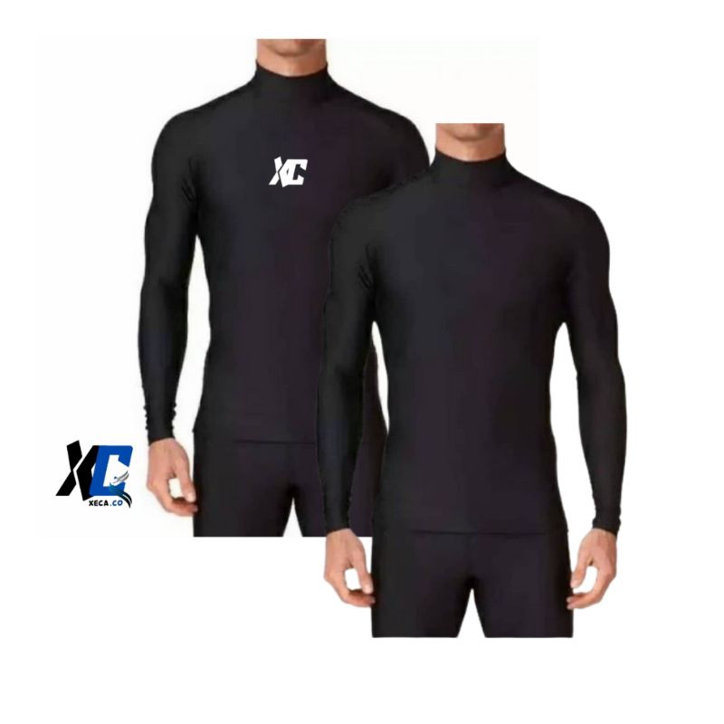 Jual MANSET PRIA OLAHRAGA LENGAN PANJANG TURTLENECK HITAM POLOS ATAU ...