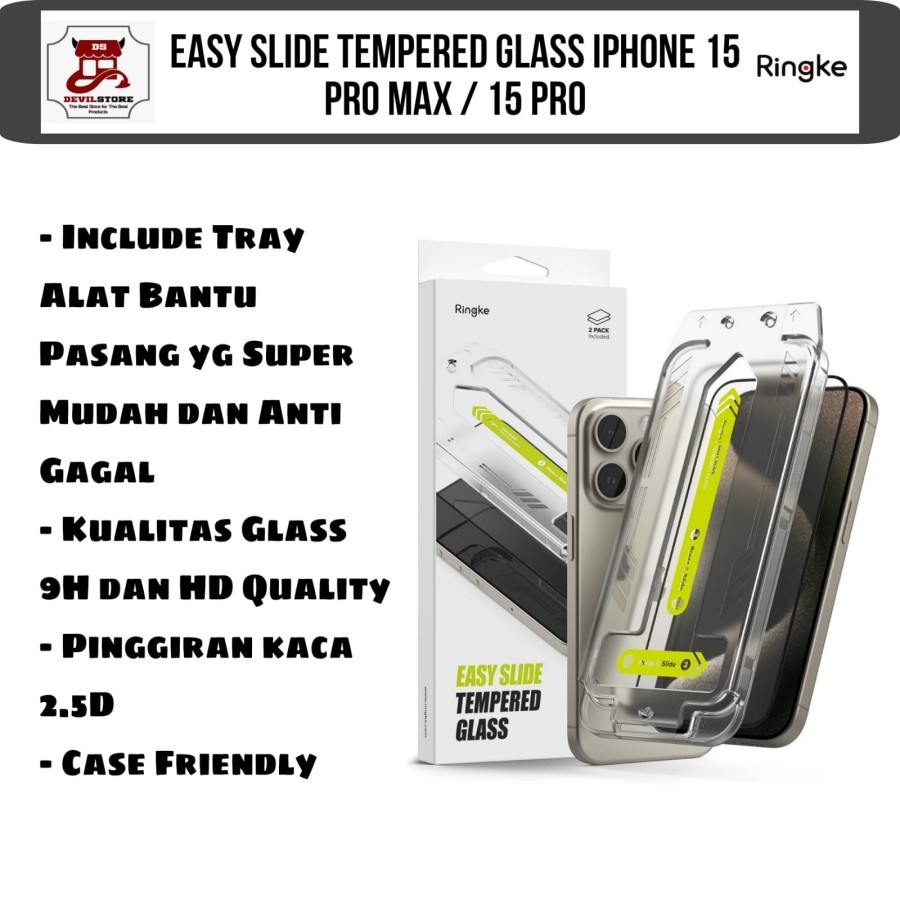 Ringke Easy Slide Tempered Glass Compatible con Mica Google Pixel 9 Pro y Protector Pantalla