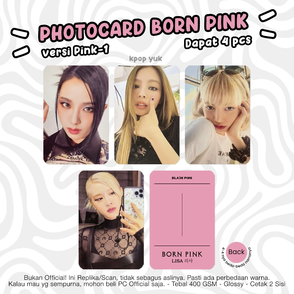 Photocard PC Blackpink Born Pink Venom Unofficial Kpop dan Merchandise Kpop