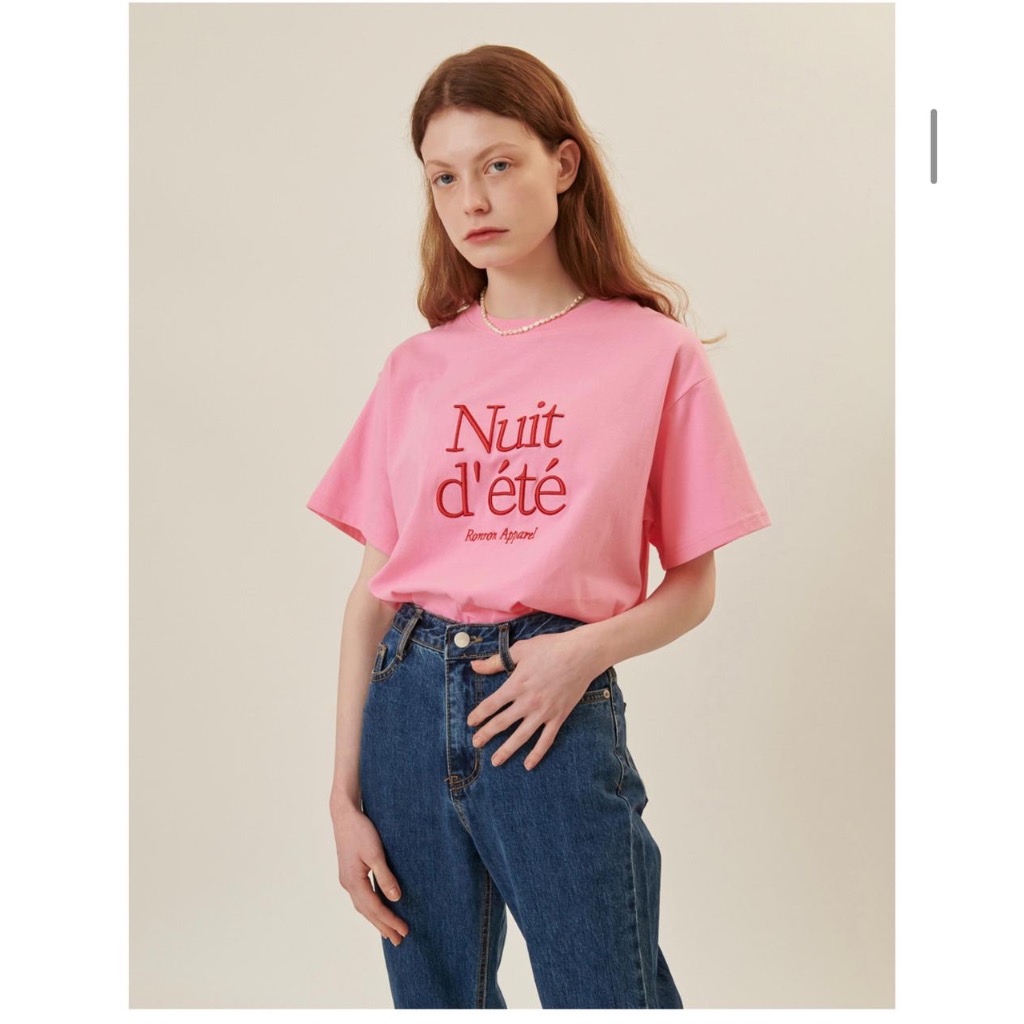 ◆RONRON◆ NUIT D ETE T SHIRT WHITE PINK Designer fashion, Seoul-fully created | W Concept