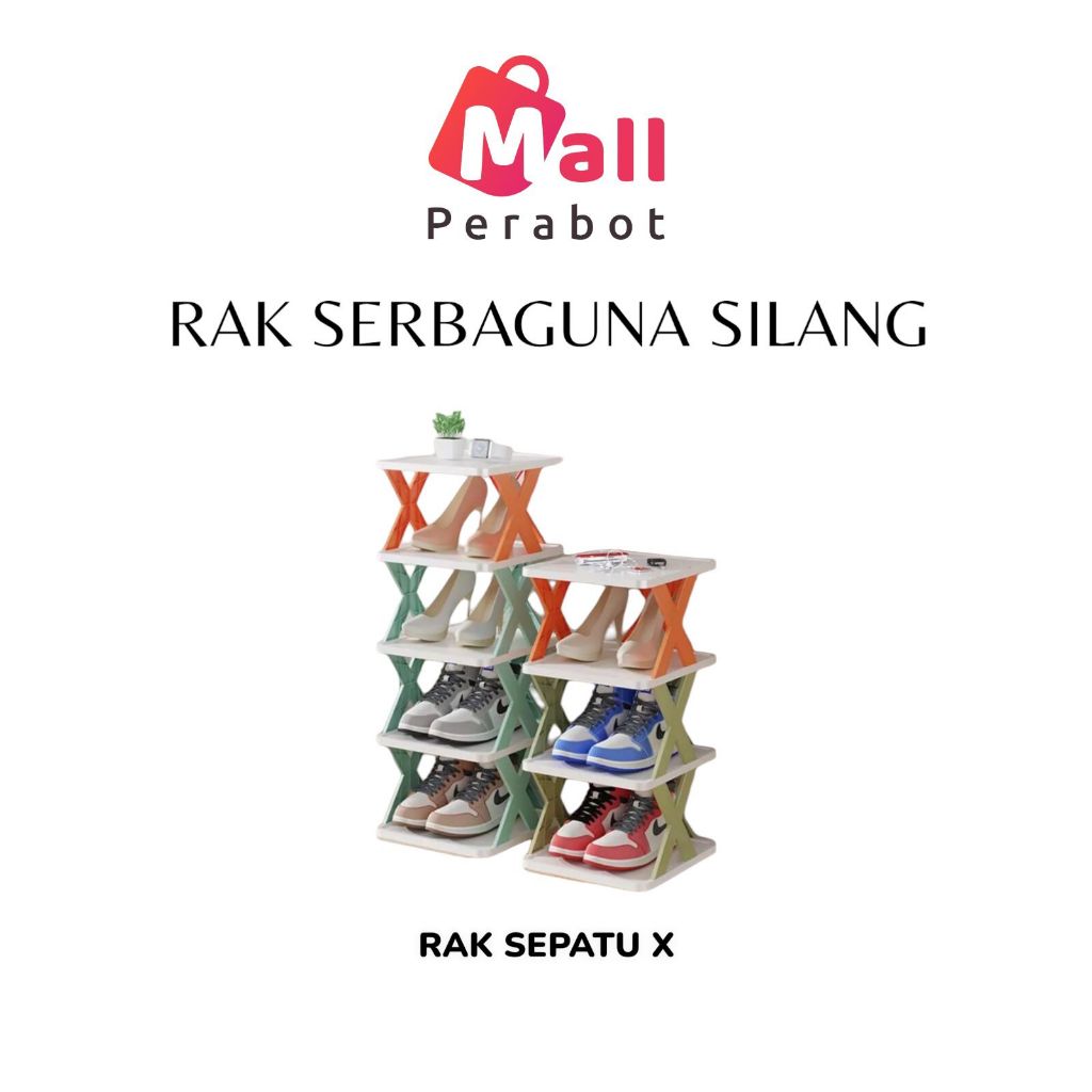 Jual Mall Perabot Affkh Rak Sepatu Sendal X Susun Tempat Sandal Serbaguna Rak Silang