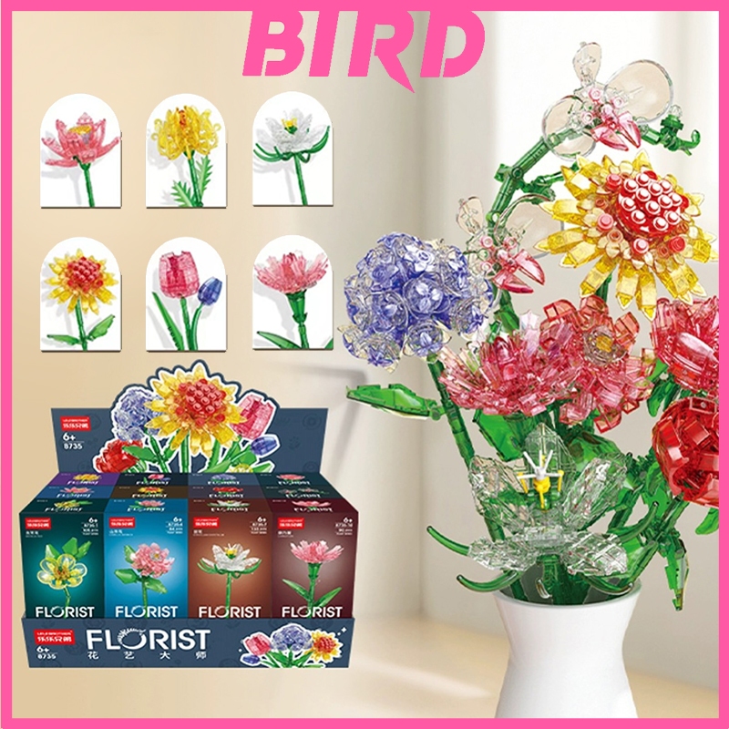 Jual Bird Toys Blok Bangunan Bunga Kristal Buket Bunga Bangunan BALODY ...