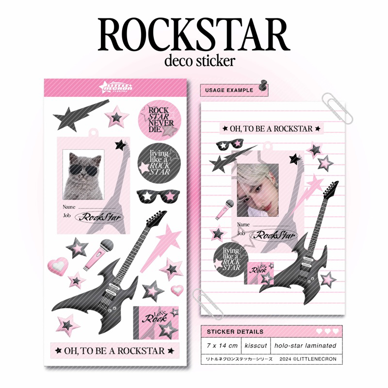 Jual [NEW!!] [littlenecron] ROCKSTAR - deco sticker kisscut toploader ...