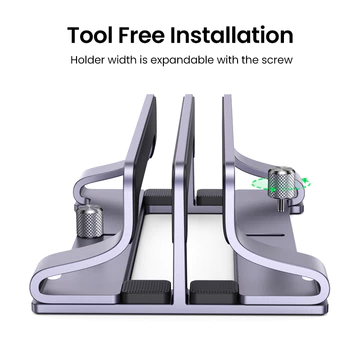 UGREEN Vertical Standing Dual Slot For Mac Laptop IPad Tablet Aluminium Alloy