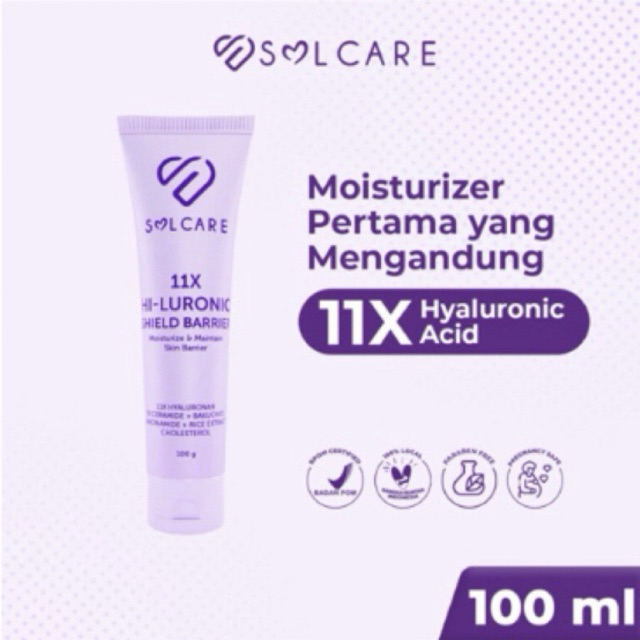 Jual Solcare Moisturizer 11x Hi Luronic Shield Barrier 100ml | Shopee ...