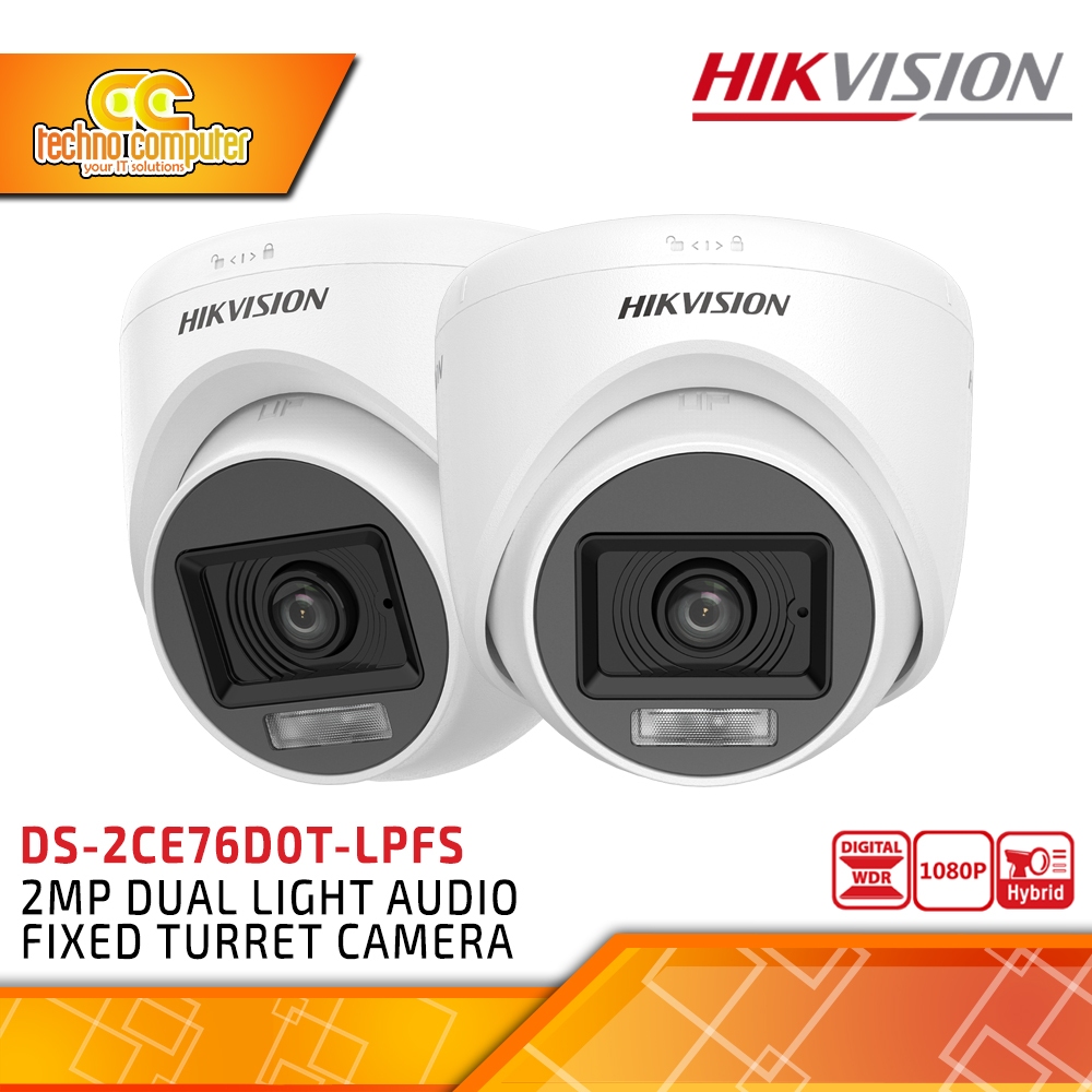 Jual Hikvision Ds 2ce76d0t Lpfs 2mp Indoor Dual Light Audio Fixed