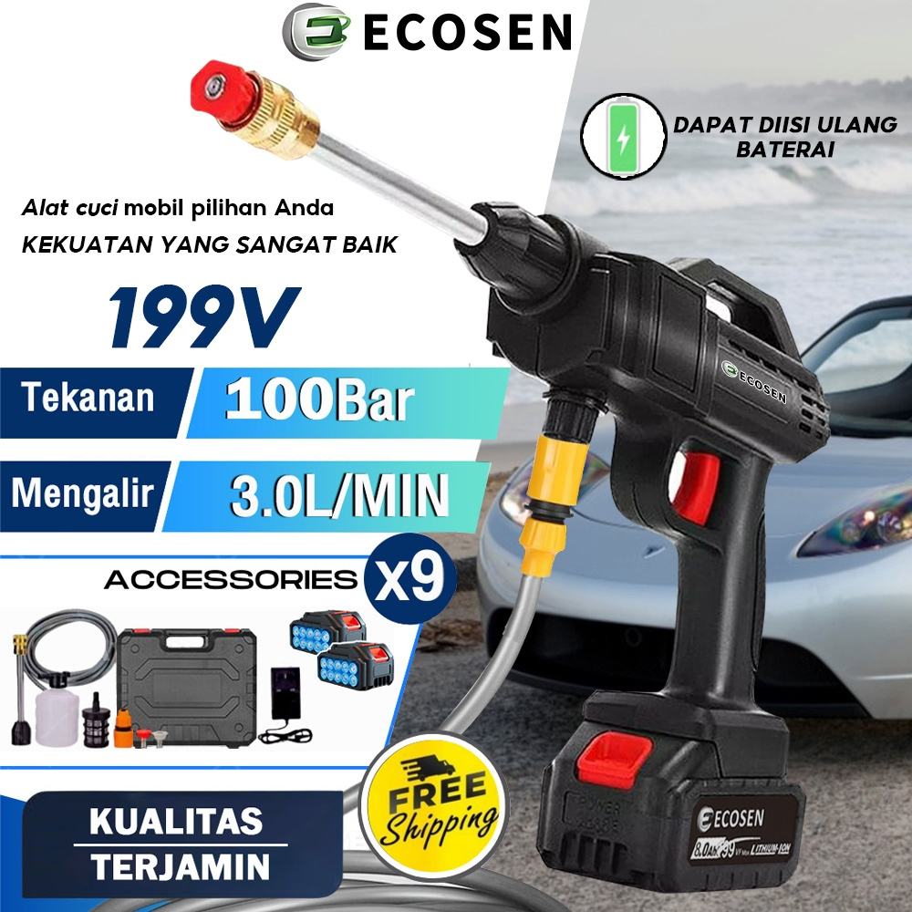 Jual Ecosen V Alat Cuci Mobil Jet Cleaner Cordless Mesin Cuci Motor Mobil Pressure Washer