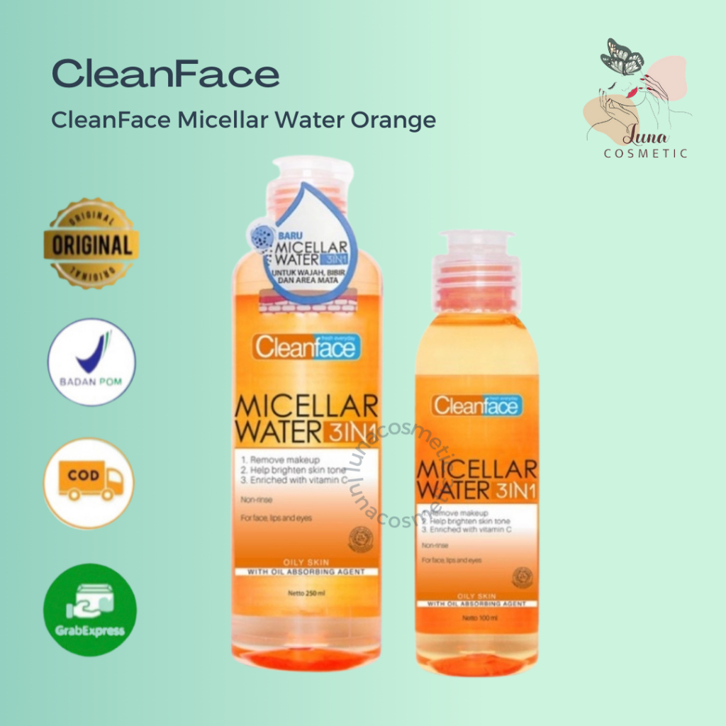 Jual Cleanface Micellar Water 3in1 For Oily Skin 100||250 ML | Shopee ...