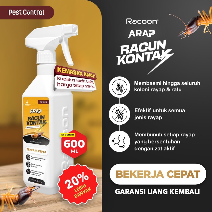 Jual Racoon Anti Rayap Racun Kontak ARAP Quick Action RACOON 600 ml ...