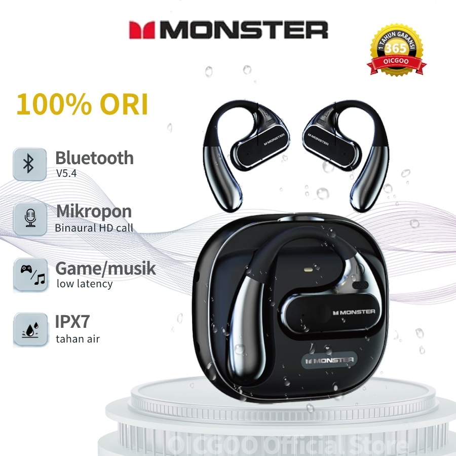 Jual Original Monster MH22196 AC320 Headset Bluetooth 5.4 OWS Open-Ear ...