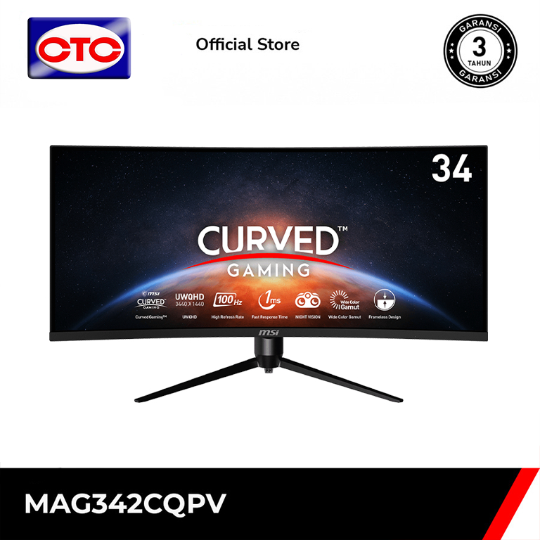 Jual Monitor LED MSI MAG342CQPV Gaming - Curved UWQHD 34