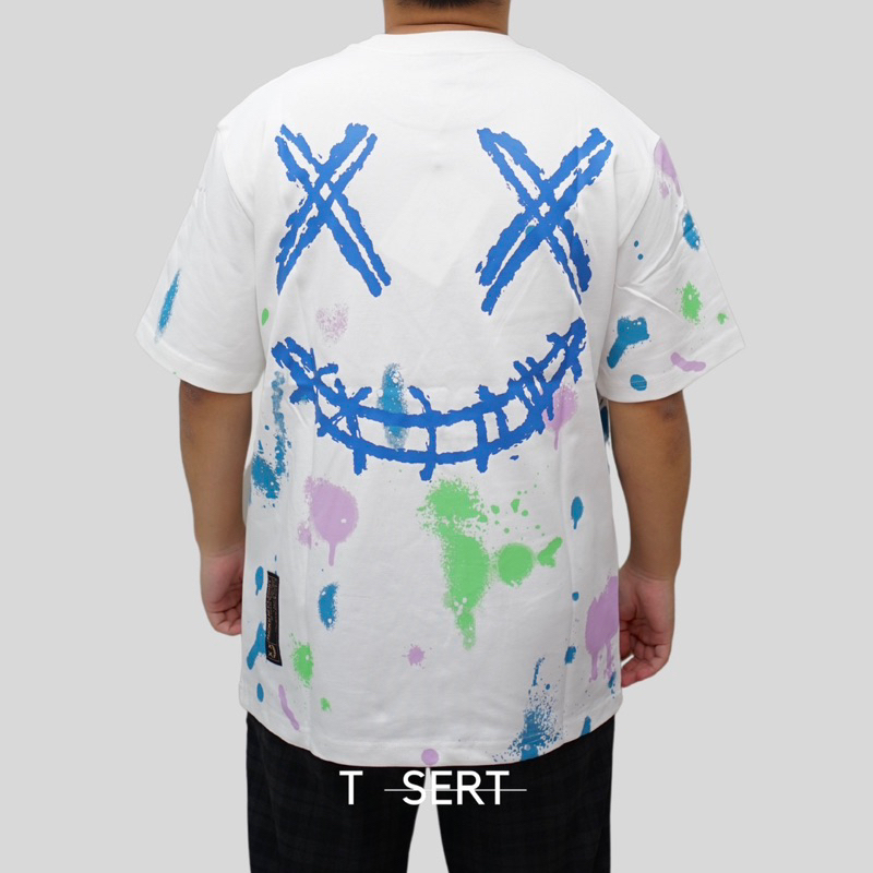 Jual RIC Ricky Is Clown Colorful Paint Splash Tee White Original ( 100% ...