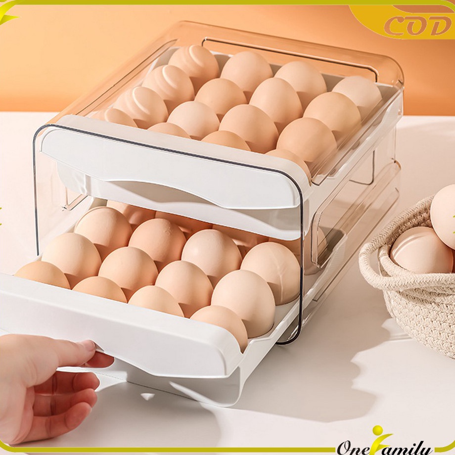Jual Promosi Spesial ONEC41 Tempat Telur 2 Tingkat Egg Storage Box ...