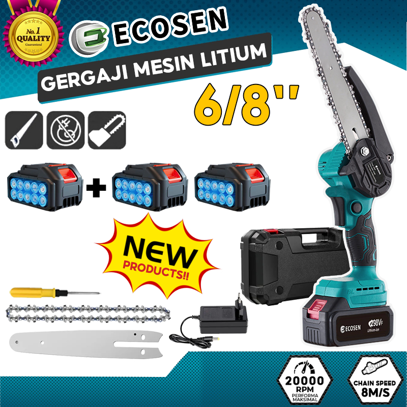 Jual Ecosen Gergaji Rantai Pengisi Lithium Portabel Genggam Dengan Gergaji Rantai Listrik