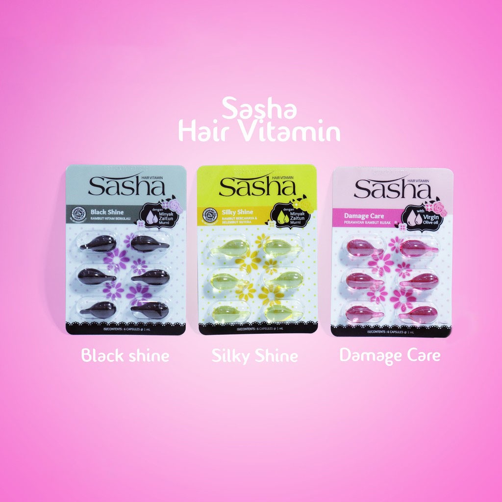 Jual Sasha Vitamin Rambut Capsule Blister 6 Butir x 1mL | Shopee Indonesia