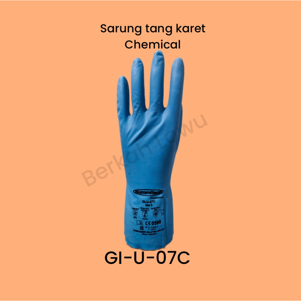 Jual SUMMITECH GI-U-07C Sarung tangan karet chemical resistant gloves ...