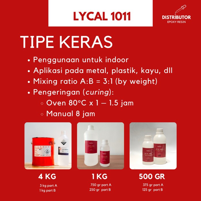 Jual Resin bening Lycal keras - Lycal 1011 part A saja - 750 gr ...