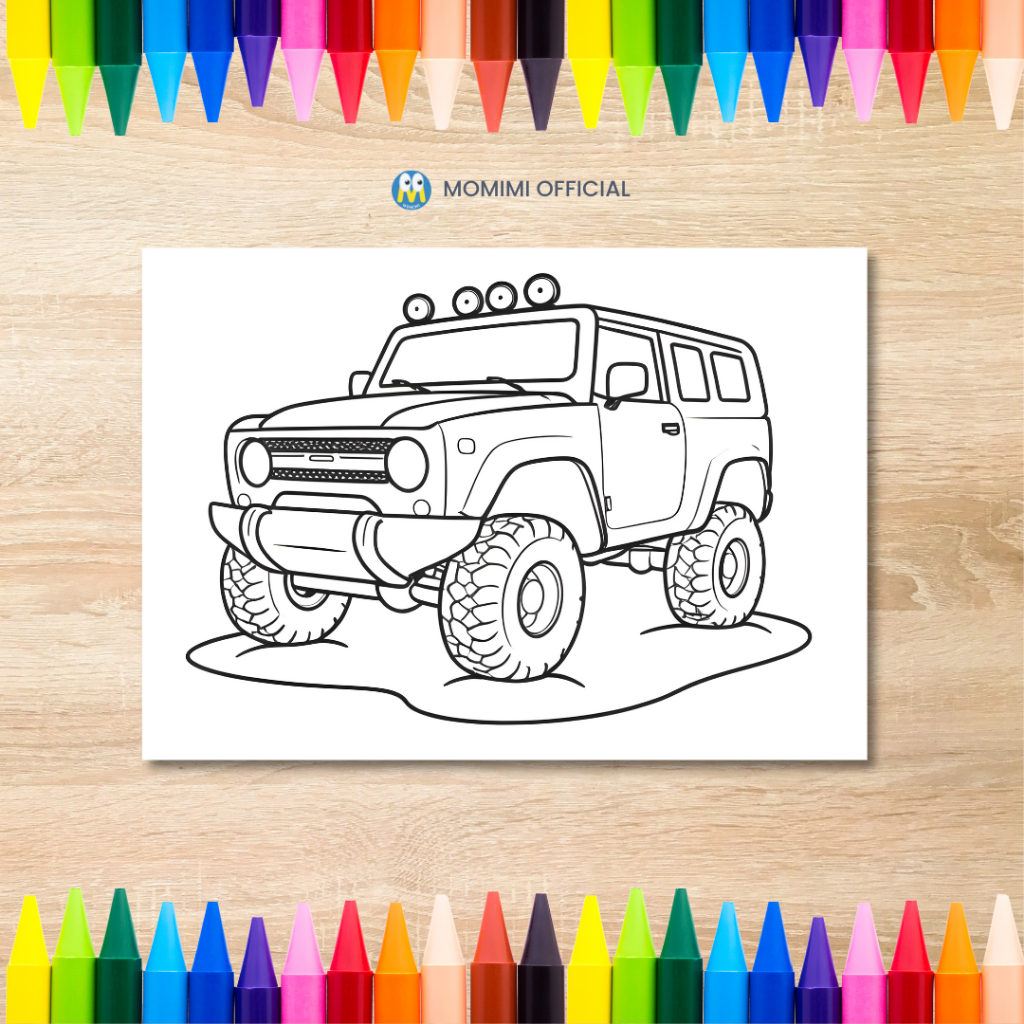 Jual KERTAS MEWARNAI ANAK TEMA KENDARAAN / KERTAS GAMBAR MEWARNAI UNTUK