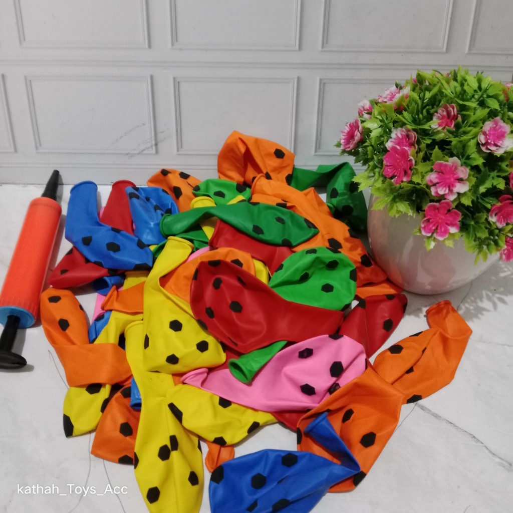 Balon Pulkadot Balon Ulang Tahun 12In Isi 50Pcs &Pompa Balon