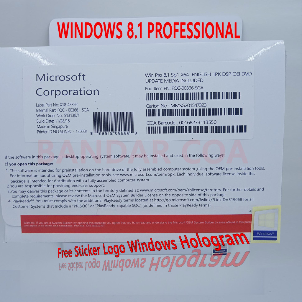 Jual Windows 8.1 Pro 64 Bit Original ( Termurah Terjamin dan Full Pack ...