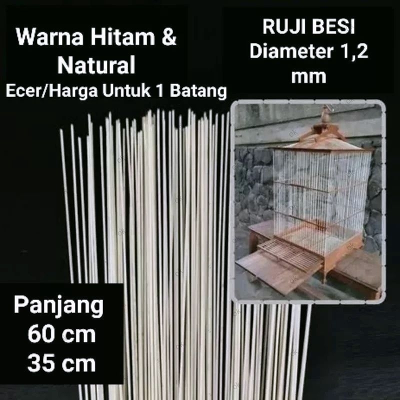 Jual Bahan ruji sangkar besi ukuran 1.2mm panjang 35mm dan 60 mm / ruji ...