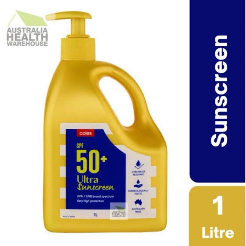 Jual Coles Sunscreen SPF 50+ 1L Shopee Indonesia