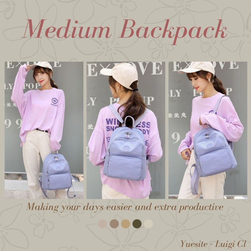 Jual Yuesite Luigi Medium Backpack Original Ransel Sedang ala Korea ...