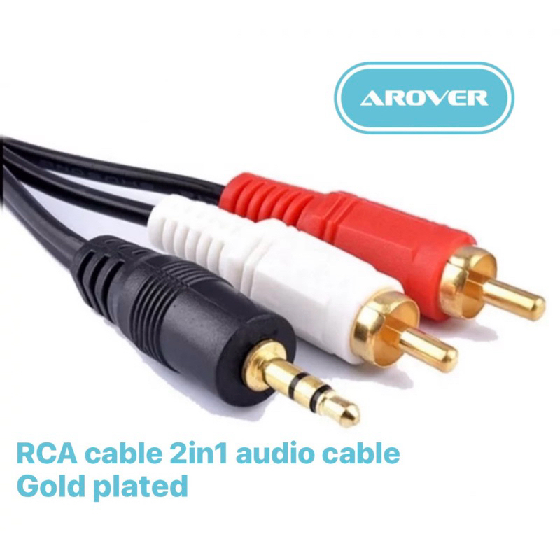 Jual KABLE RCA 2in1 AUDIO CABLE KABEL AUDIO AUX 150cm | Shopee Indonesia