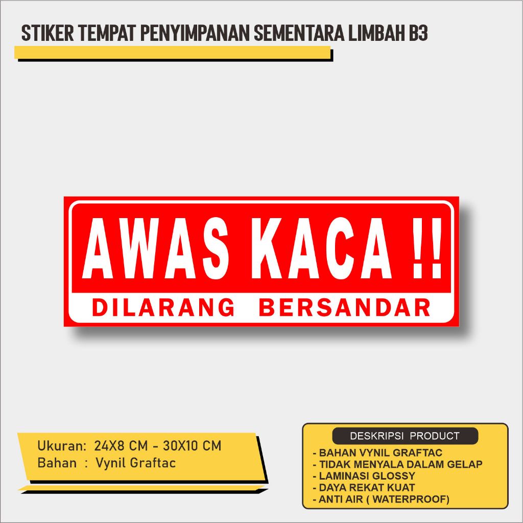 Jual Stiker Awas Kaca Stiker Awas Kaca Dilarang Bersandar Shopee Indonesia