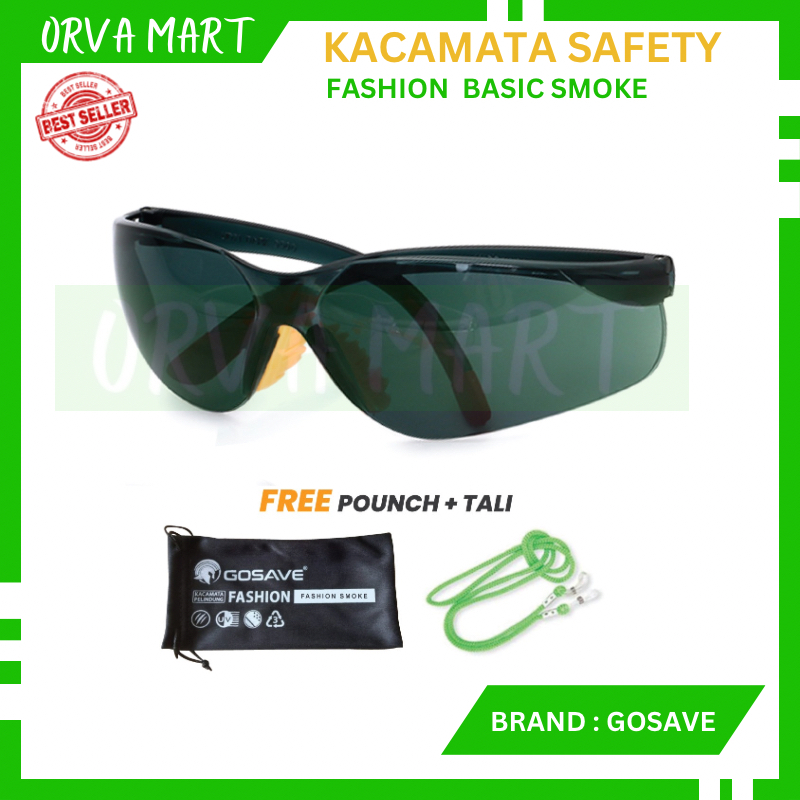 Jual Kacamata Safety Fashion Black Smoke Basic Pelindung Anti Gores ...