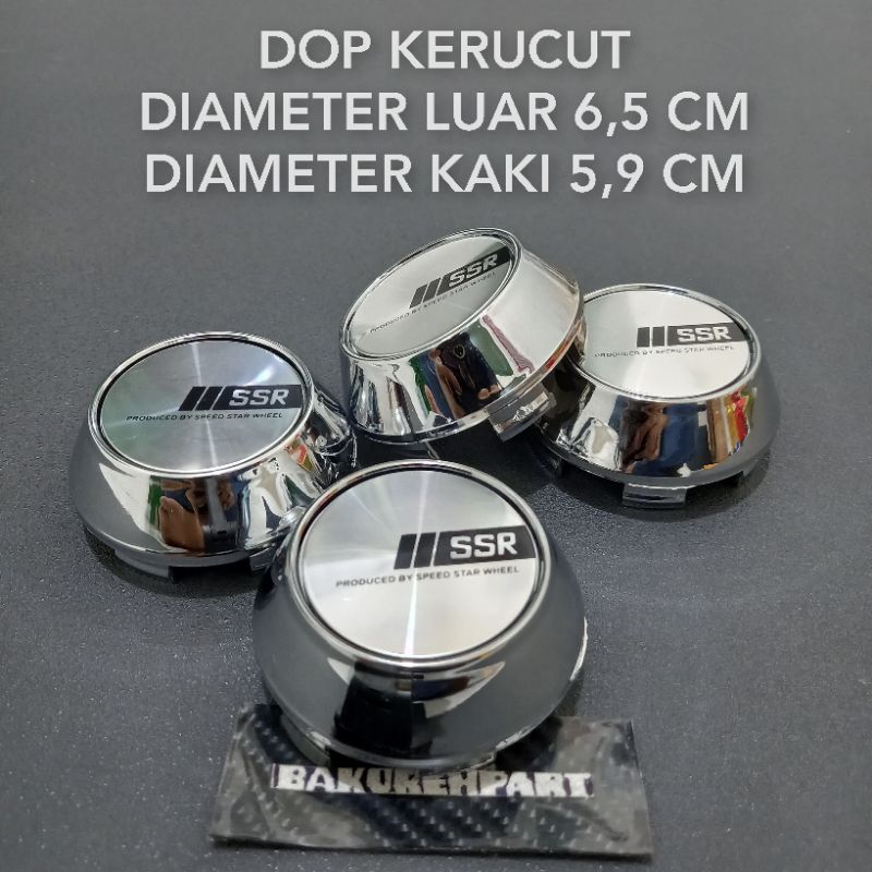 Jual Dop roda tutup velg mobil racing kerucut chrome logo SSR diameter ...