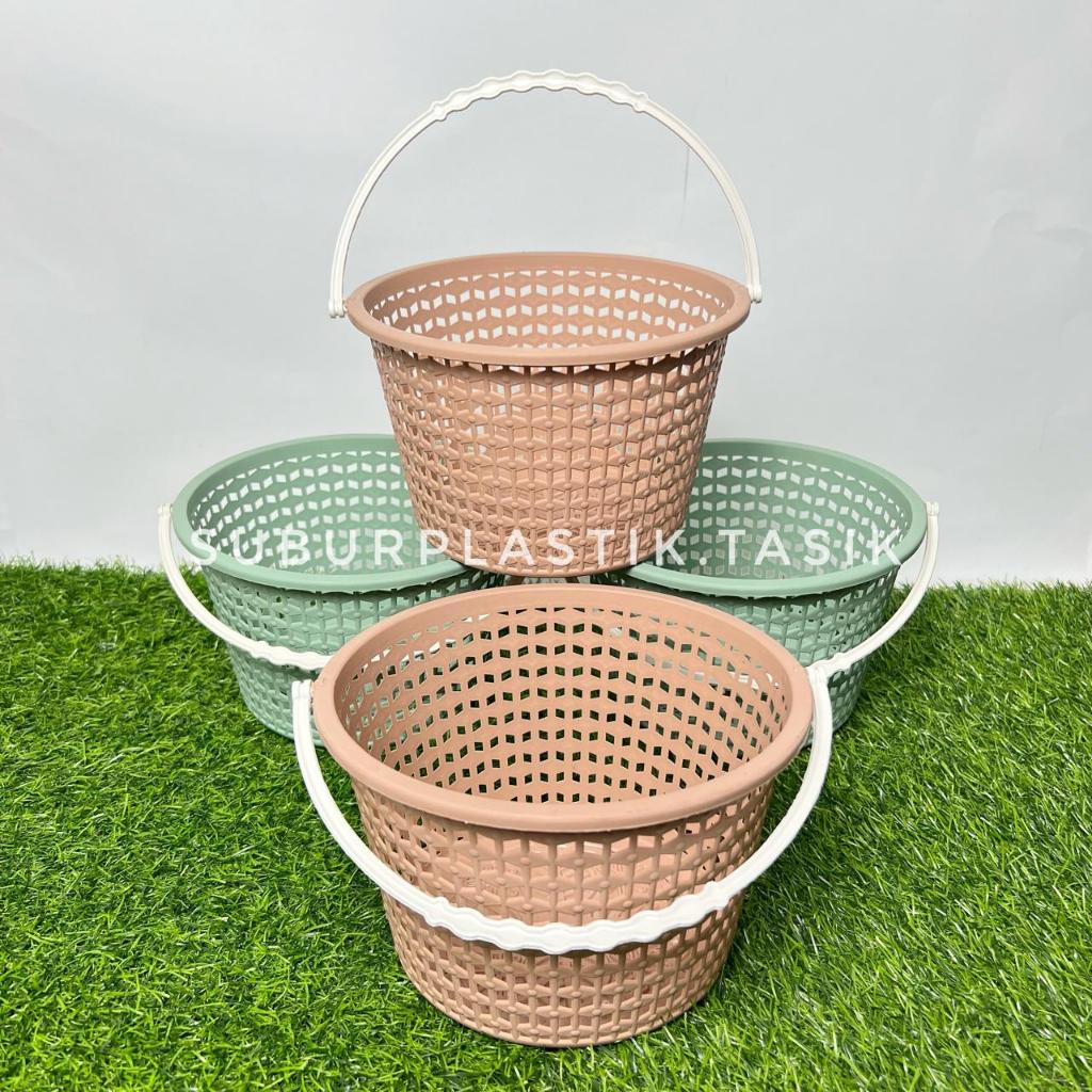 Jual [12 pcs] Keranjang Jinjing Bulat Elandra Plastik Tempat Sabun ...