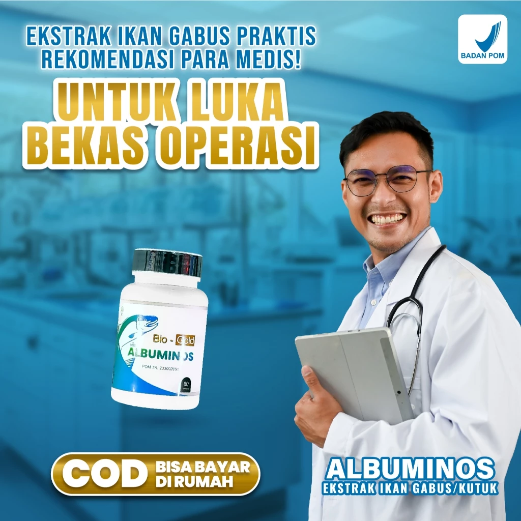 Bio Gold - Albuminos Kapsul Ekstrak Ikan Gabus 500 mg Kutuk Perawatan Luka Pasca Operasi