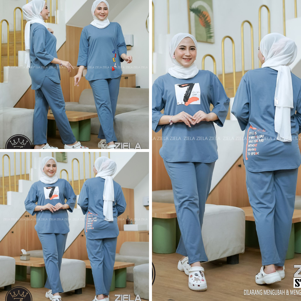 Set Setelan Ziela Setelan Wanita Setelan Baju Ziela Baju Setelan Ziela  Wanita One Set Oval