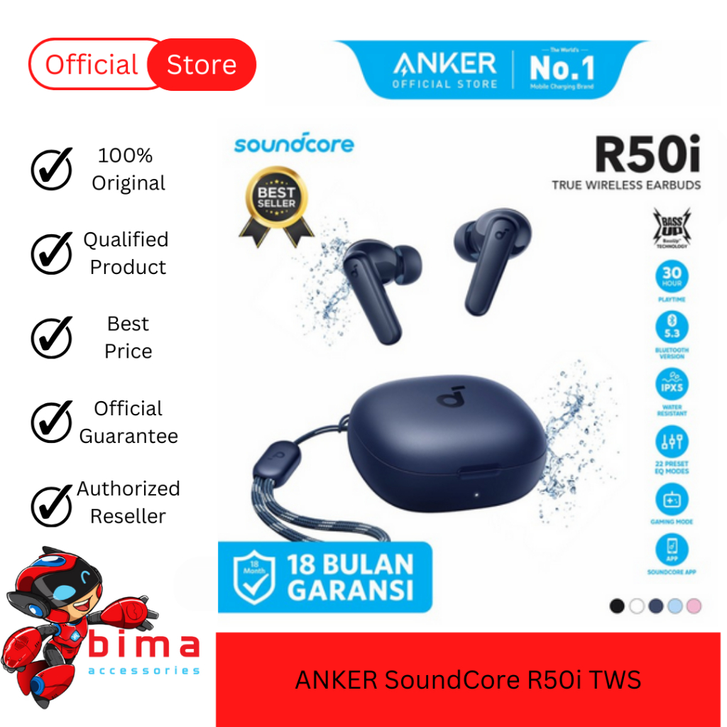 Jual ANKER SoundCore R50i Powerful Bass TWS | Shopee Indonesia