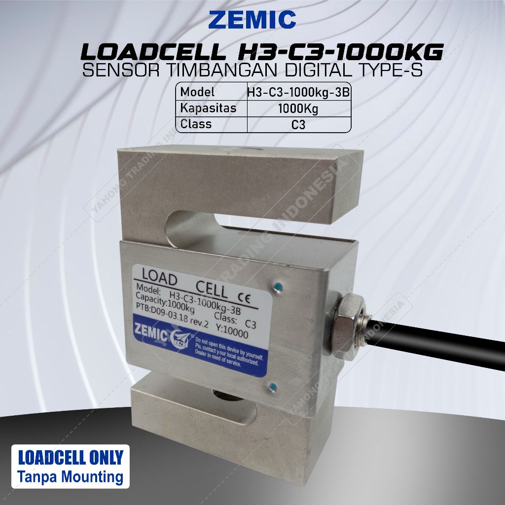 Jual Load Cell H3 C3 1TON Tipe S Loadcell Sensor Berat Timbangan ...