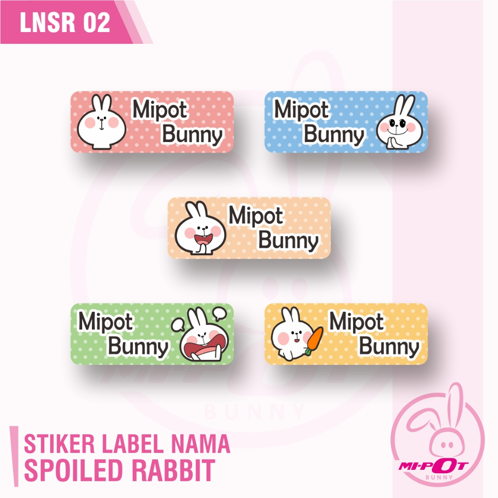Jual STIKER LABEL NAMA - SPOILED RABBIT 02 | Shopee Indonesia