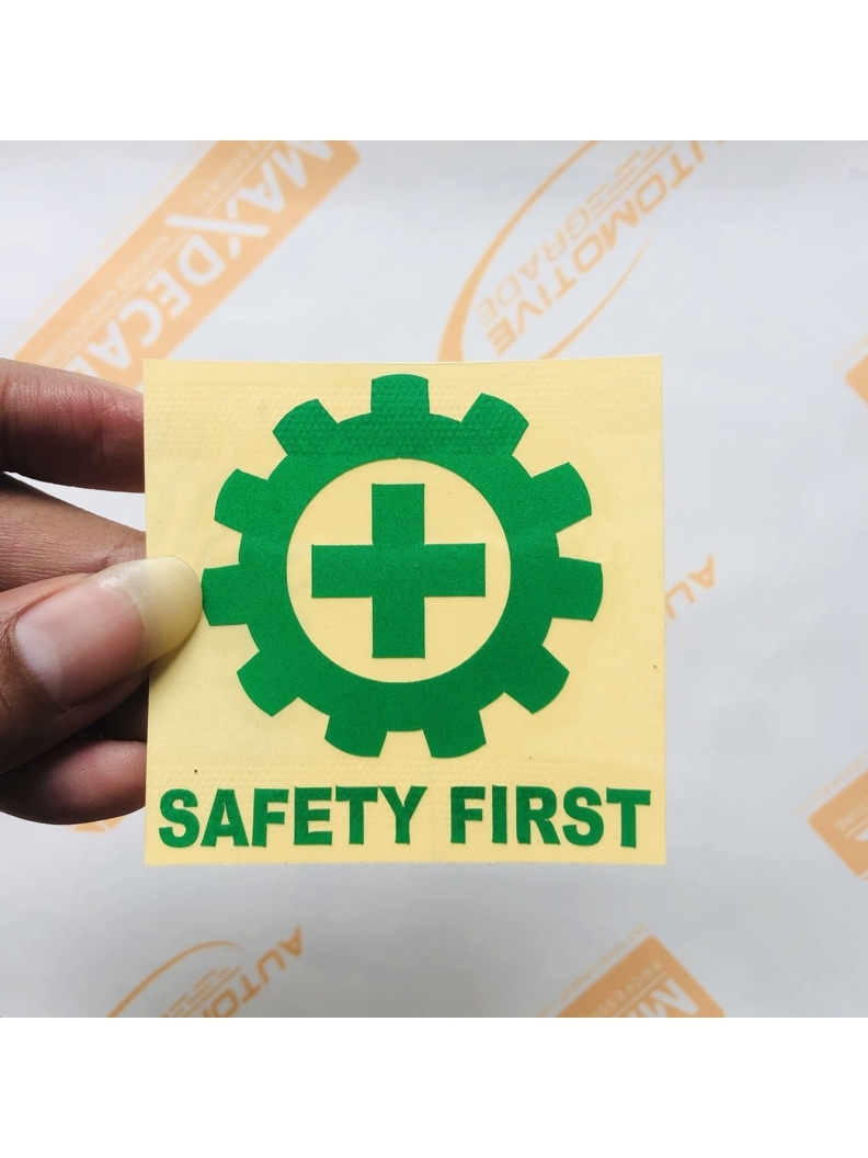 Jual Sticker K3 Safety First Keselamatan Kesehatan Kerja Stiker Cutting ...