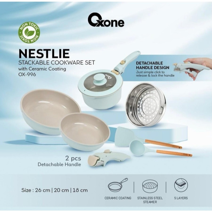 Jual Oxone Nestlie Stackable Cookware Set OX-996 | Shopee Indonesia