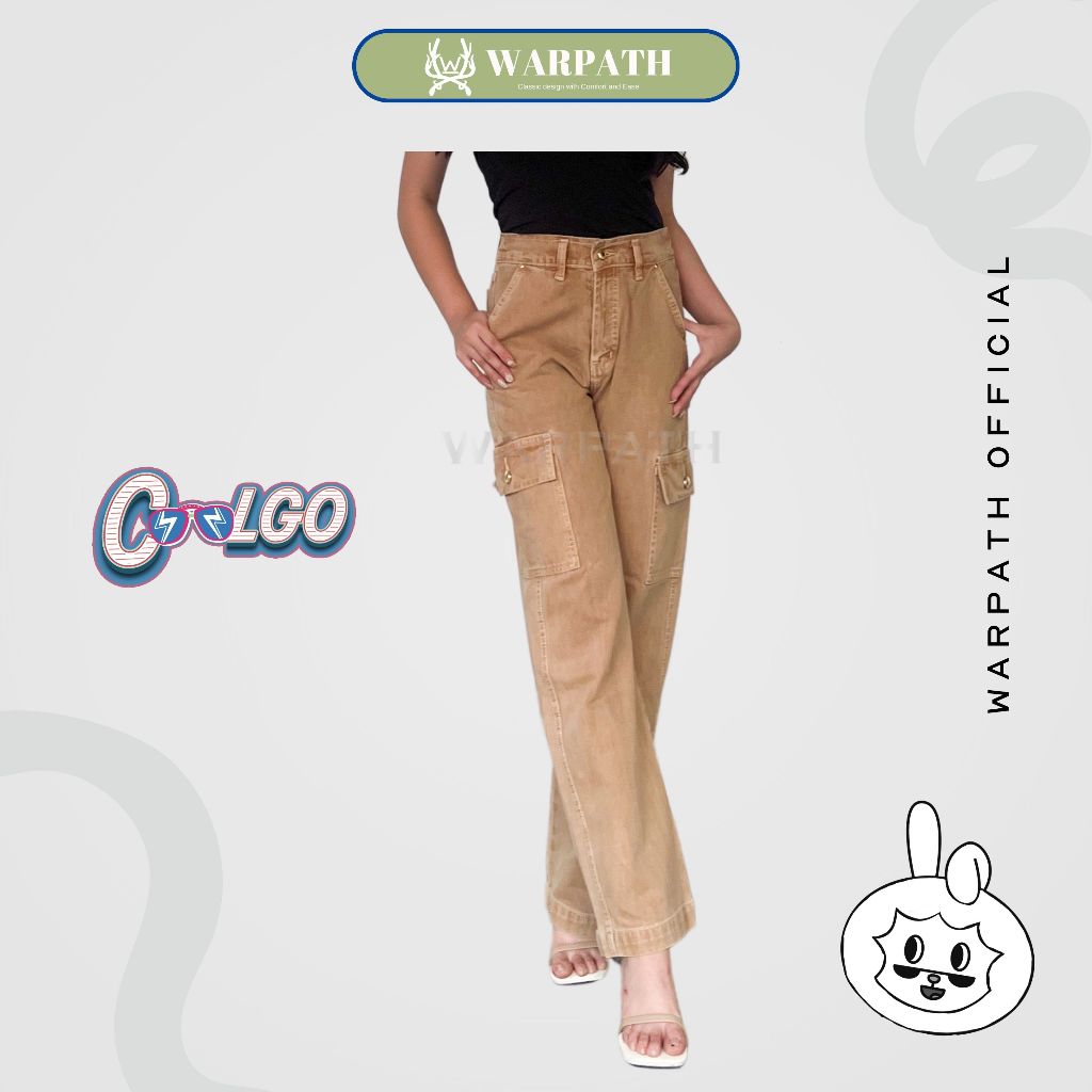 Jual Warpath Celana Highwaist Cargo Jeans Wanita Khaki Coolgo