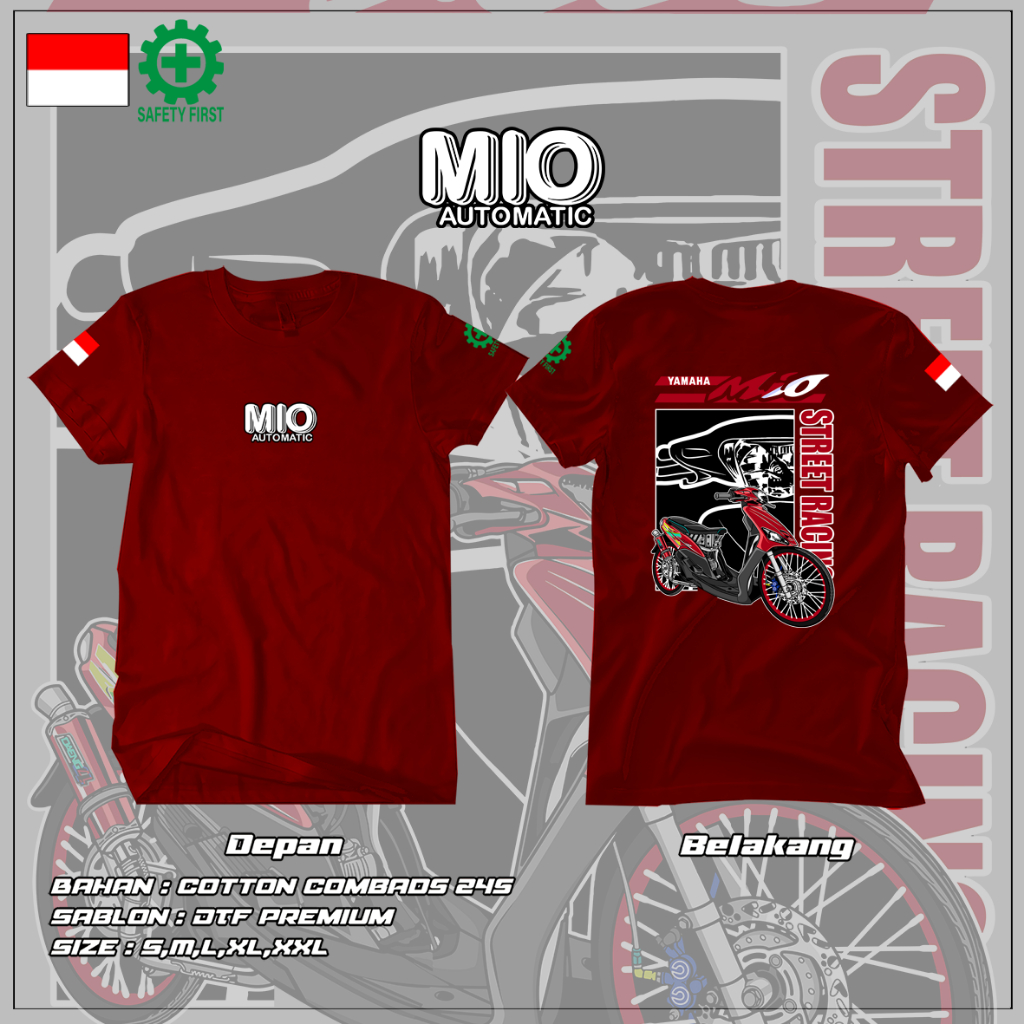 Jual Baju Mantap Motif Yamaha Mio Racing - Mio Tshirt - Kaos MIO ...