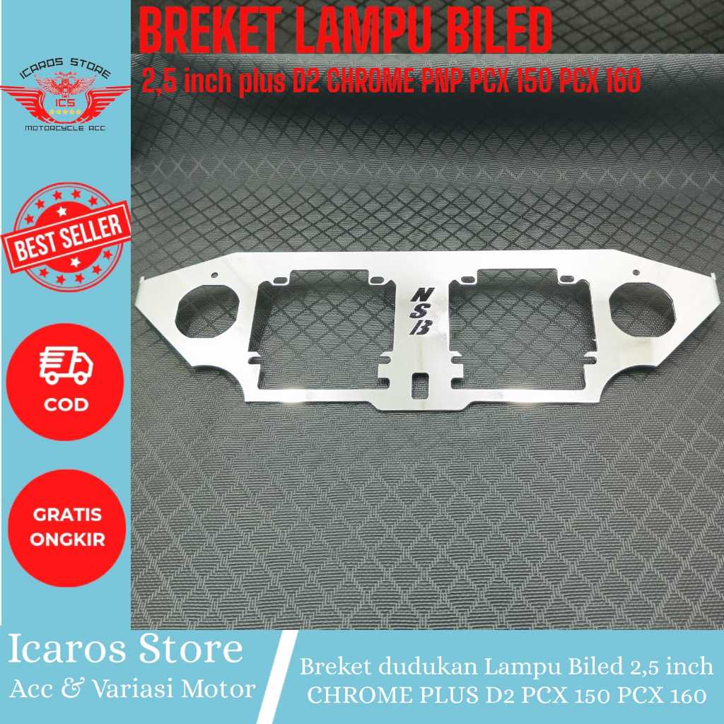 Jual Bracket Biled Breket dudukan lampu projie biled 2,5 inch chrome ...