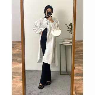 Orimoza Noro  Outer Tunik Polos Linen Tali Depan