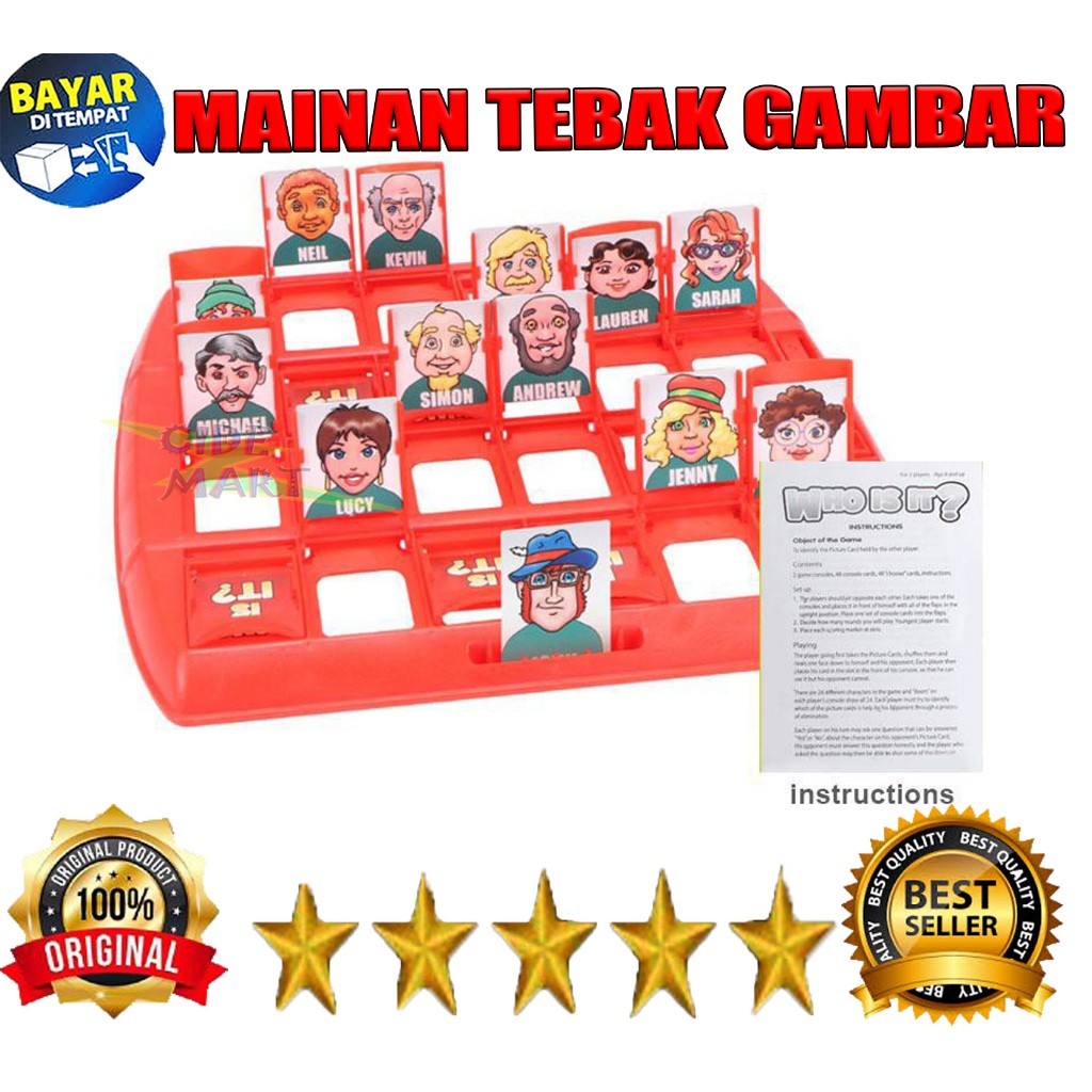 Jual Mainan Anak Tebak Gambar Board Game Who Is It Mainan Tebakan